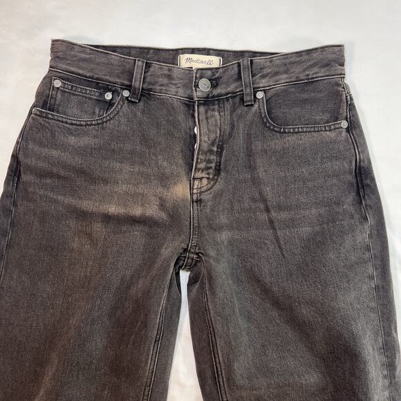 Madewell The Darted Barrel Leg Jeans Petite Size 26P Black Button Fly Boho Denim - Picture 3 of 16